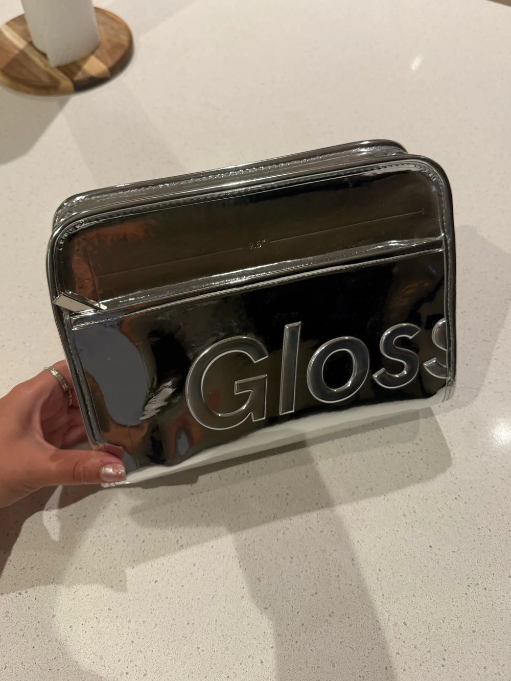 Limited Edition Glossier Chrome Silver Makeup Bag